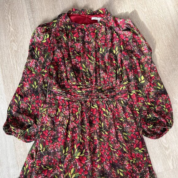 JULIA JORDAN, Red Floral Knee Length Dress Sz 10 - Picture 1 of 3